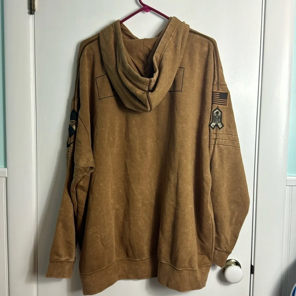 Worn once- NFL Brown Hoodie with Black Logo - Picture 9 of 13